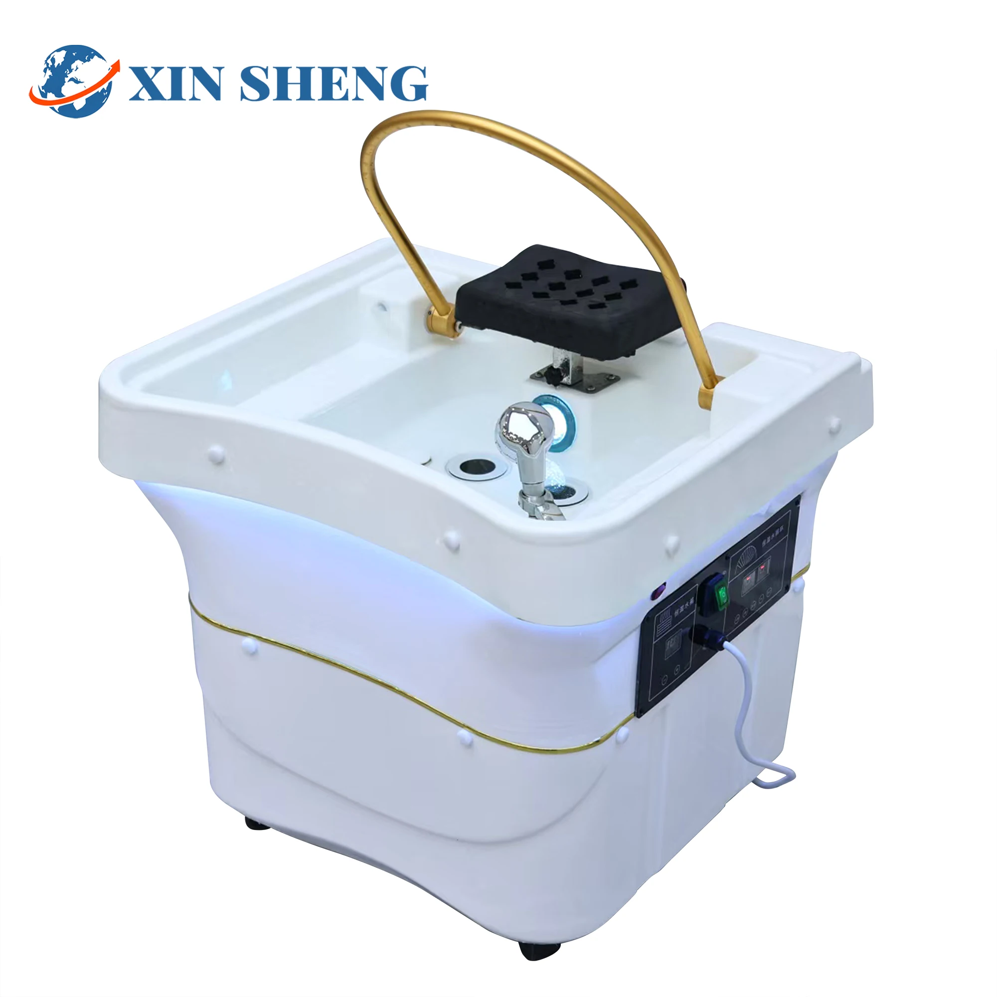 حوض شامبو سبا برأس محمول متحرك، حوض العلاج المائي برأس دوران المياه، آلة التبخير، أثاث سبا بالجملة #5