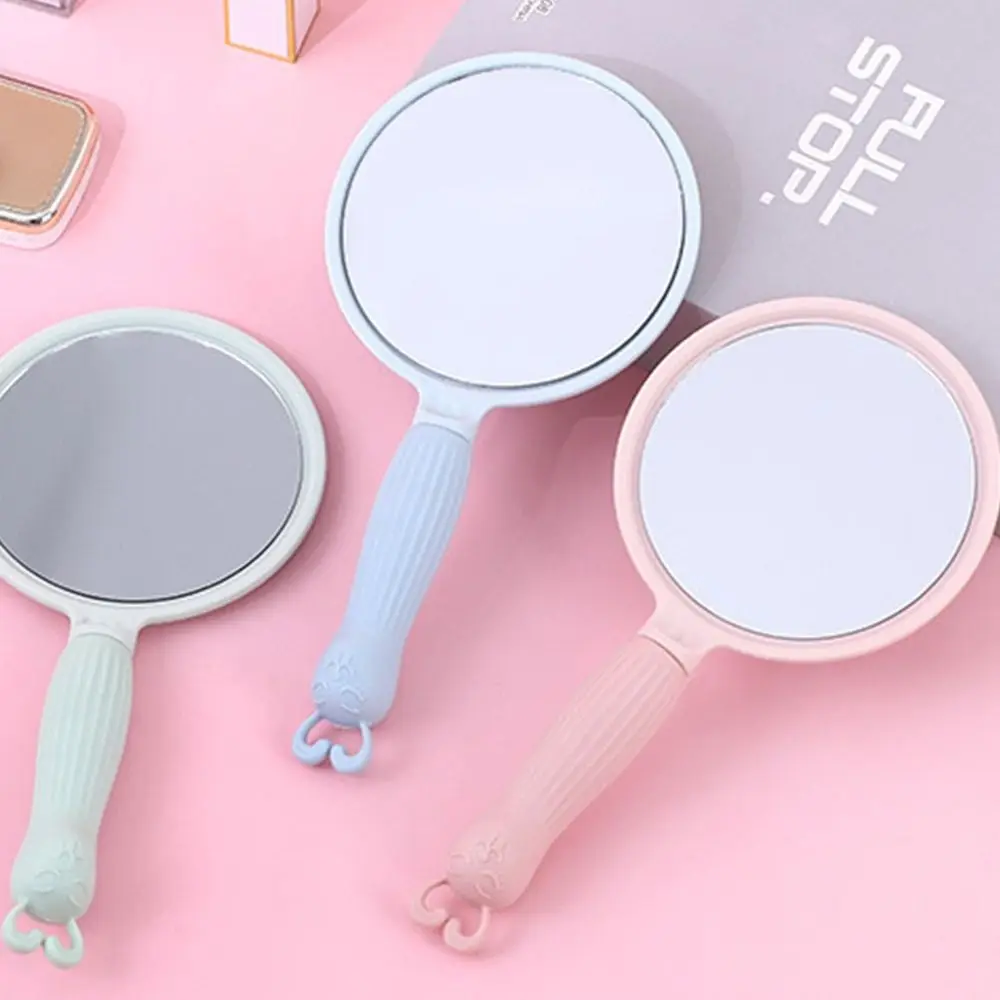 MIni with Handle Handheld Makeup Mirror Anti-fall High-definition Hand Compact Mirror Lightweight Round Cosmetic Mirror Home