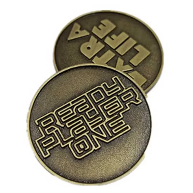 Ready Player One Extra Life Liberty Coin Collection Jewelry Cosplay Commemorative Coins Accessories Gifts Party Dress Up Props