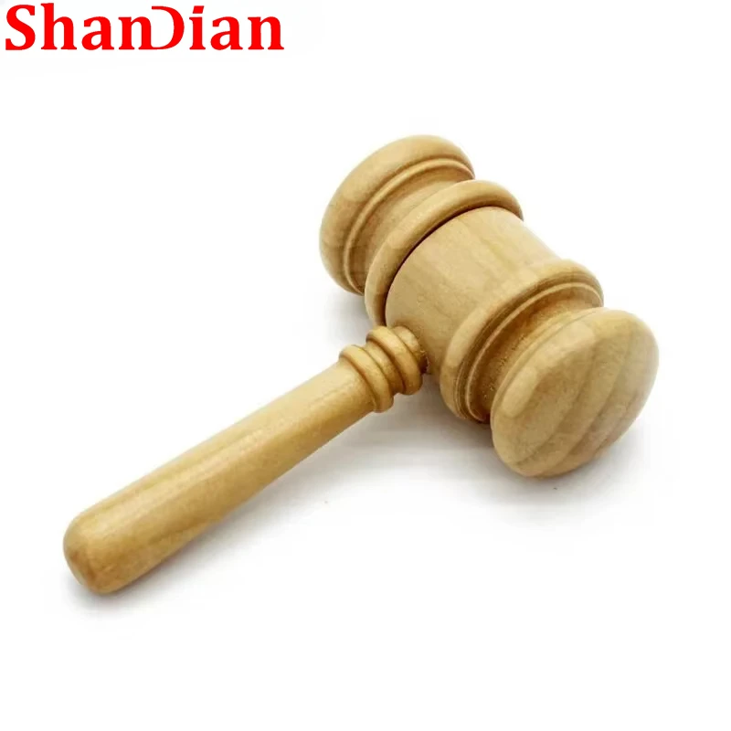 SHANDIAN Brand New Wooden Mallet USB 2.0 Flash Drive 64GB Fun Pen Drive 32GB 16GB 8GB Mini Creative Holiday Gift Memory Stick