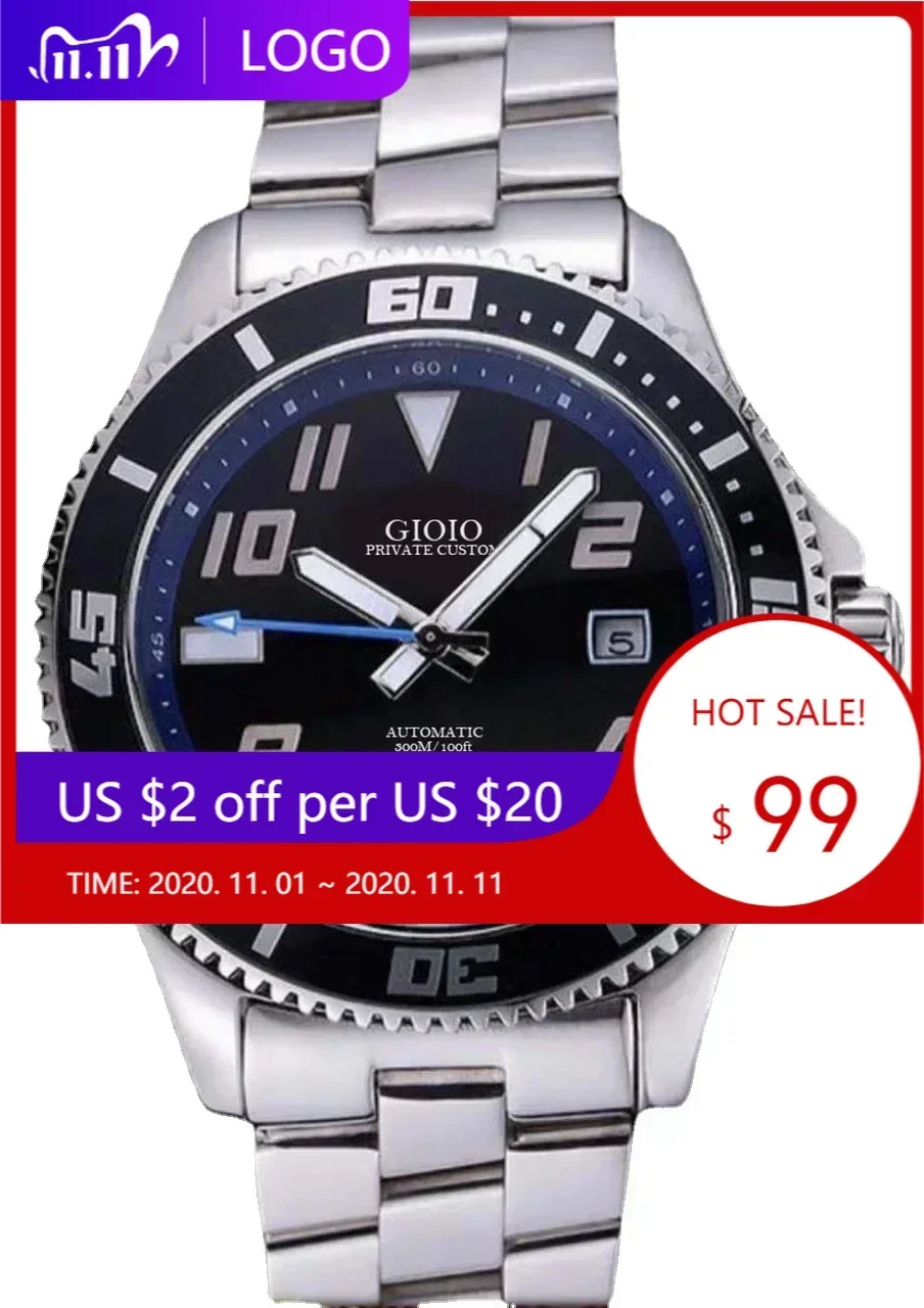 Luxury New Men Black Ceramic Automatic Mechanical Watch Stainless Steel Superocean Fashion Sapphire Watches