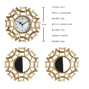 Elegant European Decorative Wall Clock, Luxury Hotel Bathroom Watches, Old Gold Frame, Round Creative Vintage Watch 10 Main Sales Wall Wall - №4