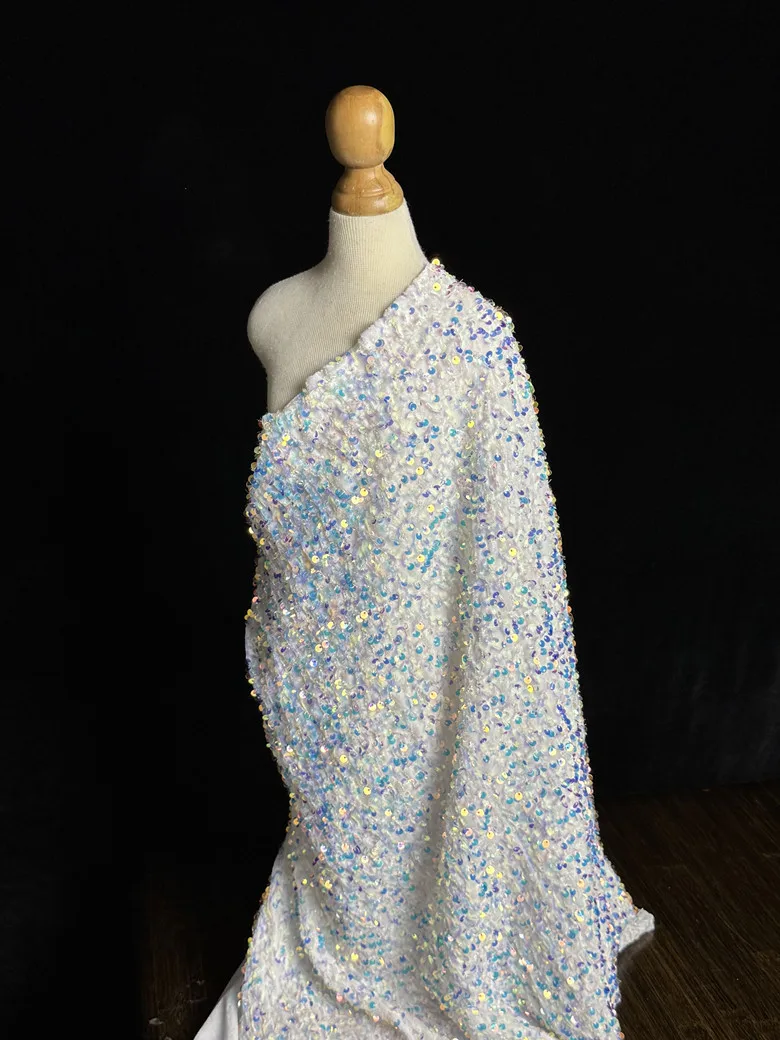 

1 ярд свадебного вечернего платья, ткань-фон для шитья Белая глянцевая бархатная ткань