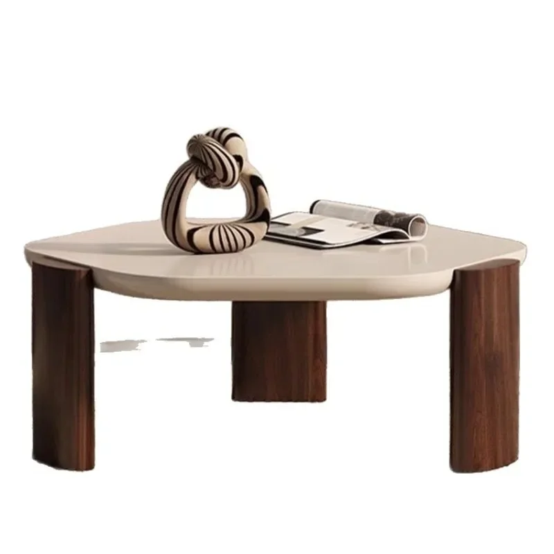 

Wabi-sabi coffee table living room home modern simple solid wood tea table creative special-shaped retro tea table cream style