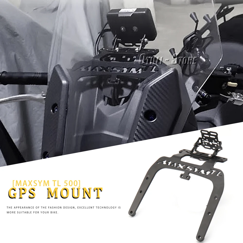 New Motorcycle Accessories Black Phone Holder Stand GPS Mount Navigation Plate Bracket For SYM Maxsym TL 500 MAXSYM TL500