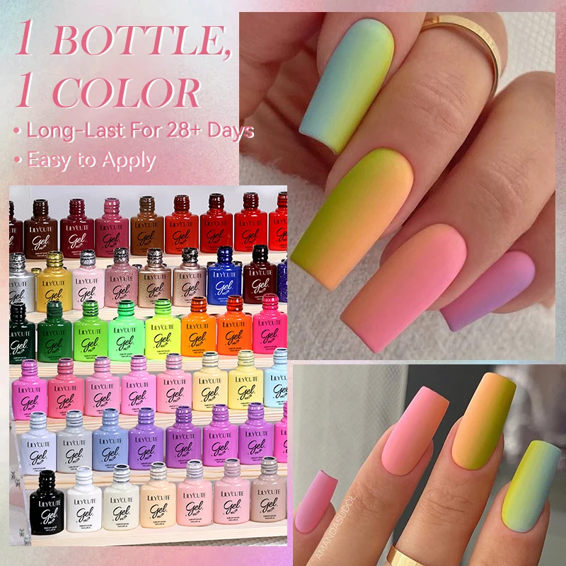 LILYCUTE 7ML Kolorowy żelowy lakier do paznokci 125 kolorów Długotrwały do manicure Półtrwały lakier do paznokci UV Gel Varnish