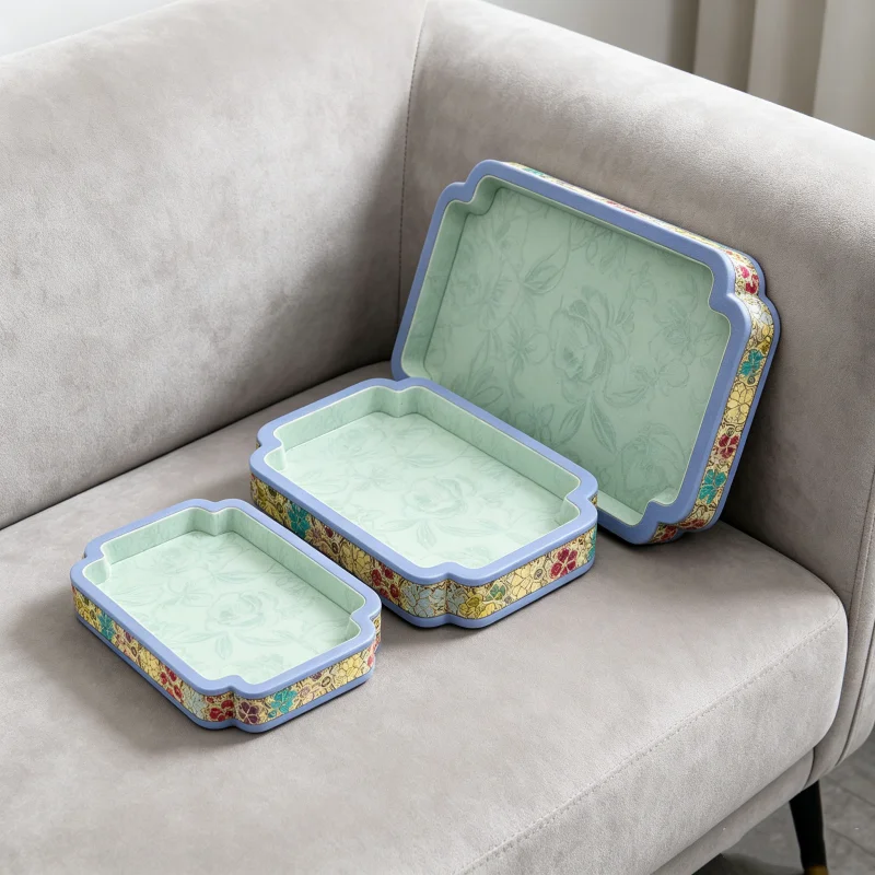 

New Song Brocade Plum Corner Jewelry Tray, Live Stream Appraisal Plate for Jade & Beads, Counter Showcase Display Prop