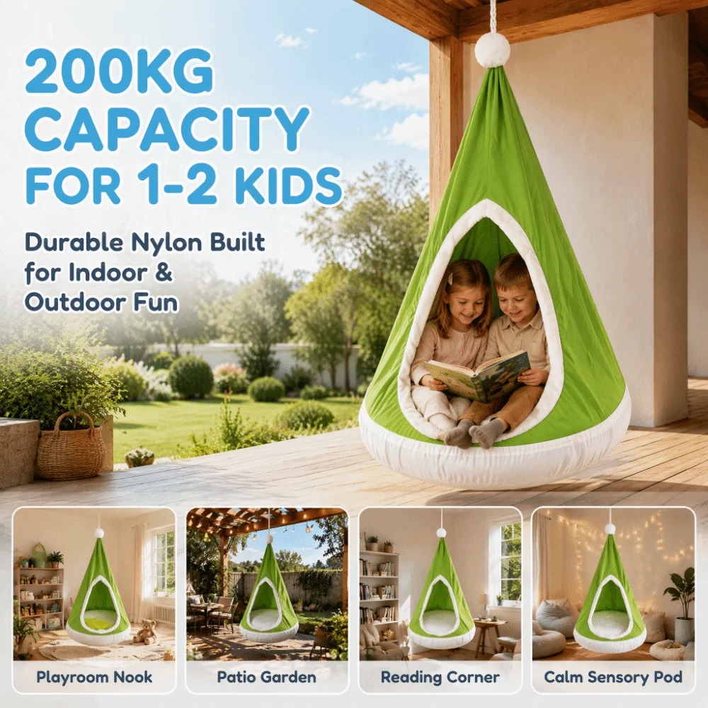 christmas-hat-style-kids-swing-hammock-nylon-200kg-load-bearing-kids-hanging-chair-with-air-cushion-lightweight-swing-chair
