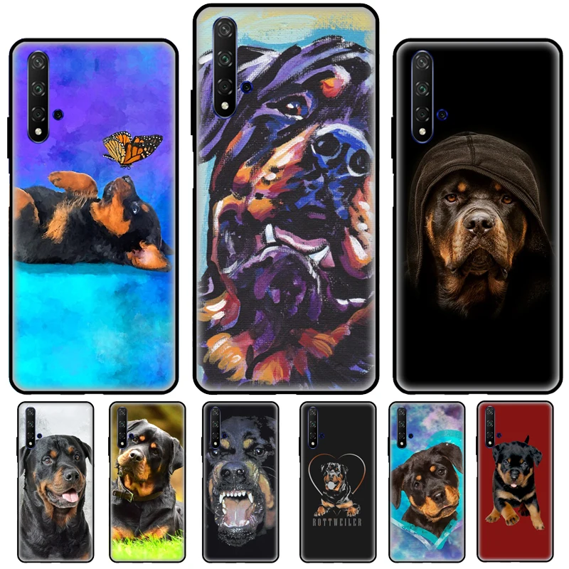 Cute Rottweiler Dog For Huawei Y3 Y5 Y6 Y7 2017 2018 Y9 Prime 2019 Y7A Y5P Y6P 2020 Nova 5T 2 3 i Phone Case