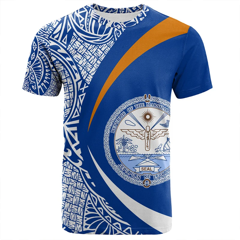 Hawaiian Islands 3D Printed T Shirt For Men Summer Crew Neck Short Sleeves Tops Oversized Tees Streetwear Polynesian T-shirt