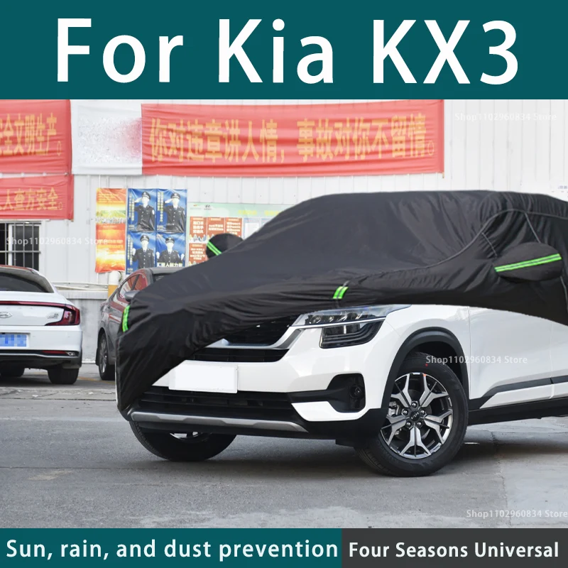 

For Kia KX3 210T Full Car Covers Outdoor Uv Sun Protection Dust Rain Snow Protective Car Cover Auto Black Cover