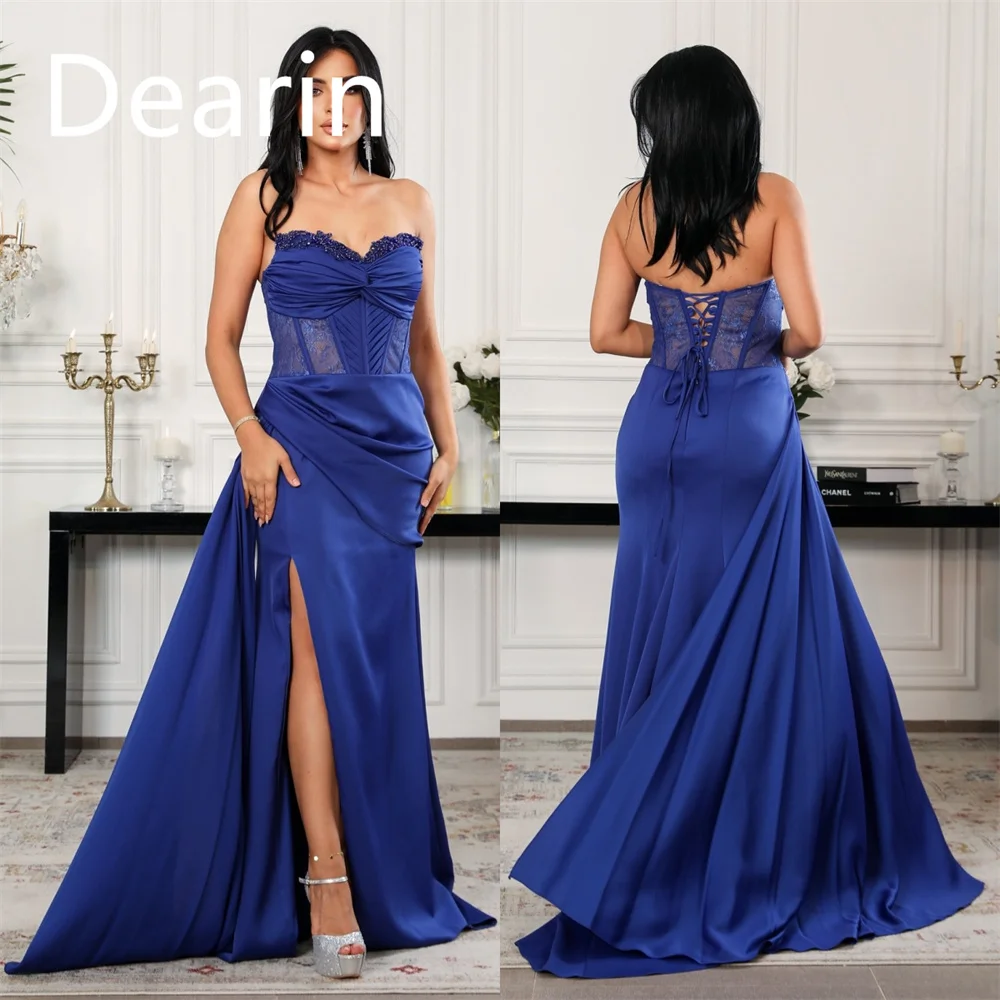 

Customized Women Evening Dress Formal Dearin Strapless Column Floor Length Skirts Bespoke Occasion Dresses Prom Gown