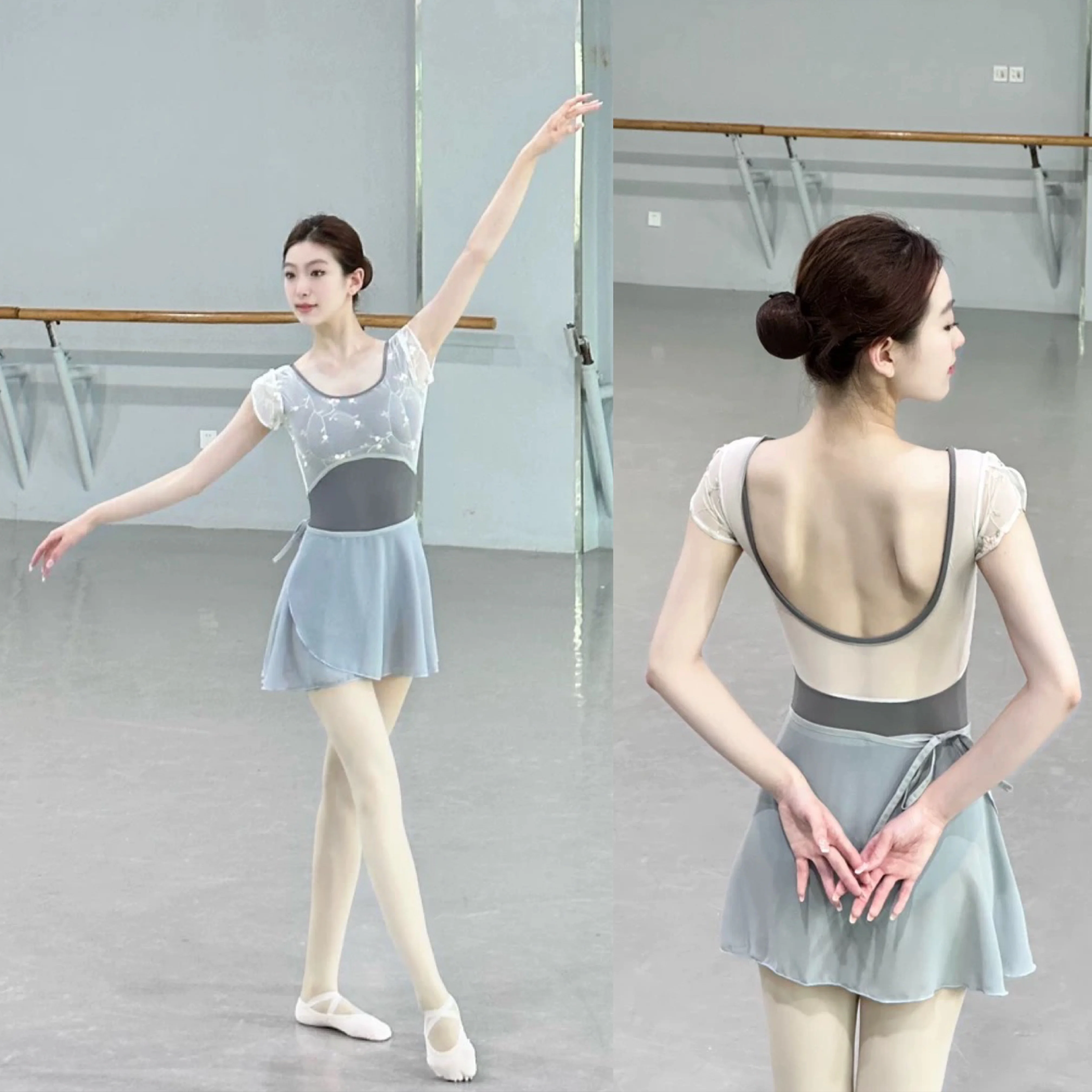 

Балетный трико для женщин, новый дизайн, танцевальный комбинезон с кружевными рукавами для взрослых, высокое качество, повседневная тренировочная одежда для балета, танцевальная одежда, купальник для йоги