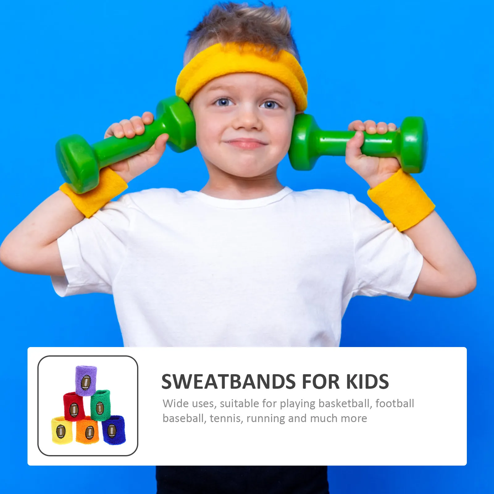 6Pcs Wristbands Sweat Wicking Sports Wristbands for Basketball Football Tennis Running Soccer Sports Party