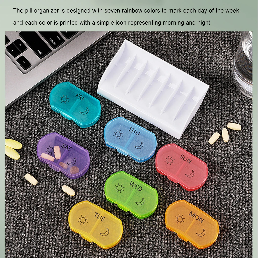 Weekly Pill Case Pillbox 7 Days Medicine Tablet Box Portable Travel Drugs Storage Organizer Secret Compartments Pill Boxes