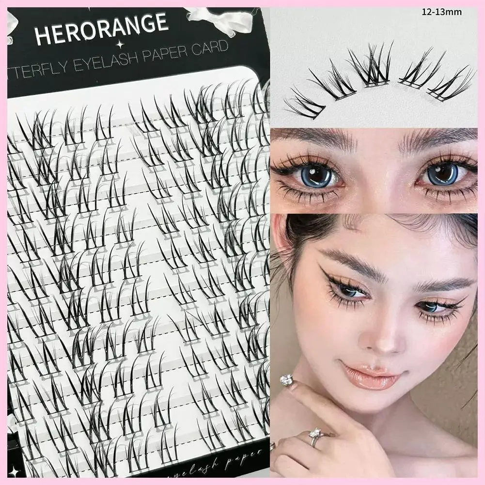 Pestañas postizas de estilo tailandés, sin necesidad de pegamento, extensiones de pestañas voluminosas naturales, grupo de pestañas DIY segmentadas A3V0