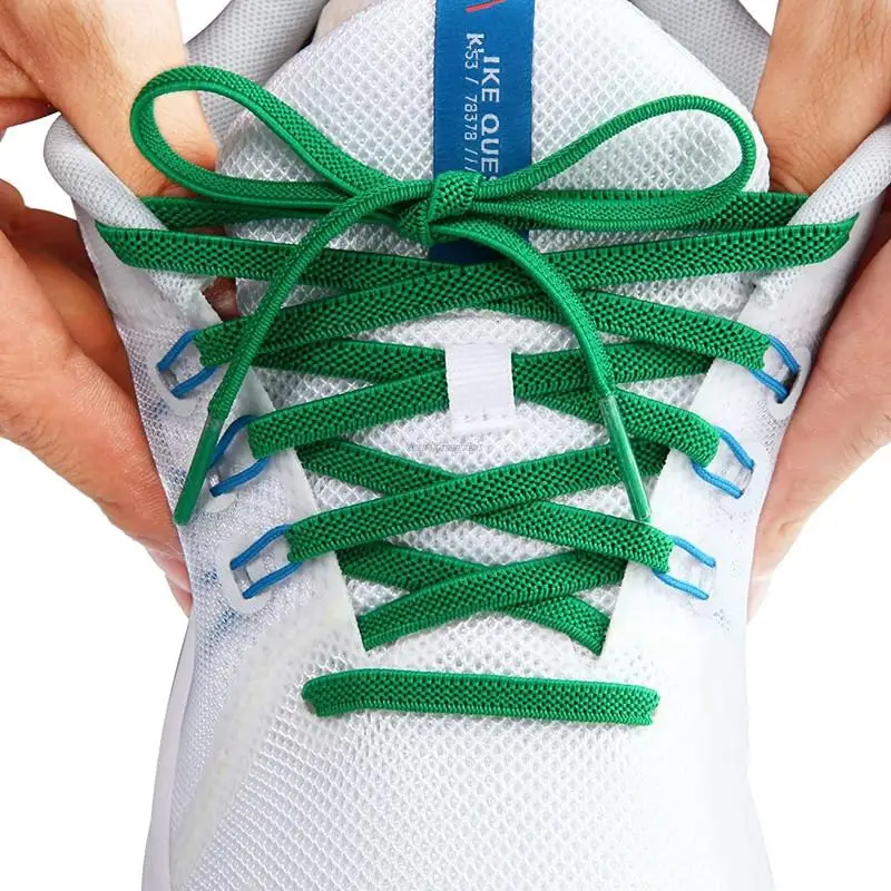 Elastische, flache, klassische Schnürsenkel für Sneaker, 7 mm breit, für Kinder und Erwachsene, Gummibänder für Schuhe, Schuhzubehör, 1 Paar. – Detail 1