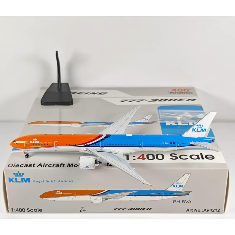 

Авиационный литой под давлением масштаб 1/400 KLM B777-300ER PH-BVA, коллекция моделей самолетов из сплава, декоративные украшения, игрушки, подарки