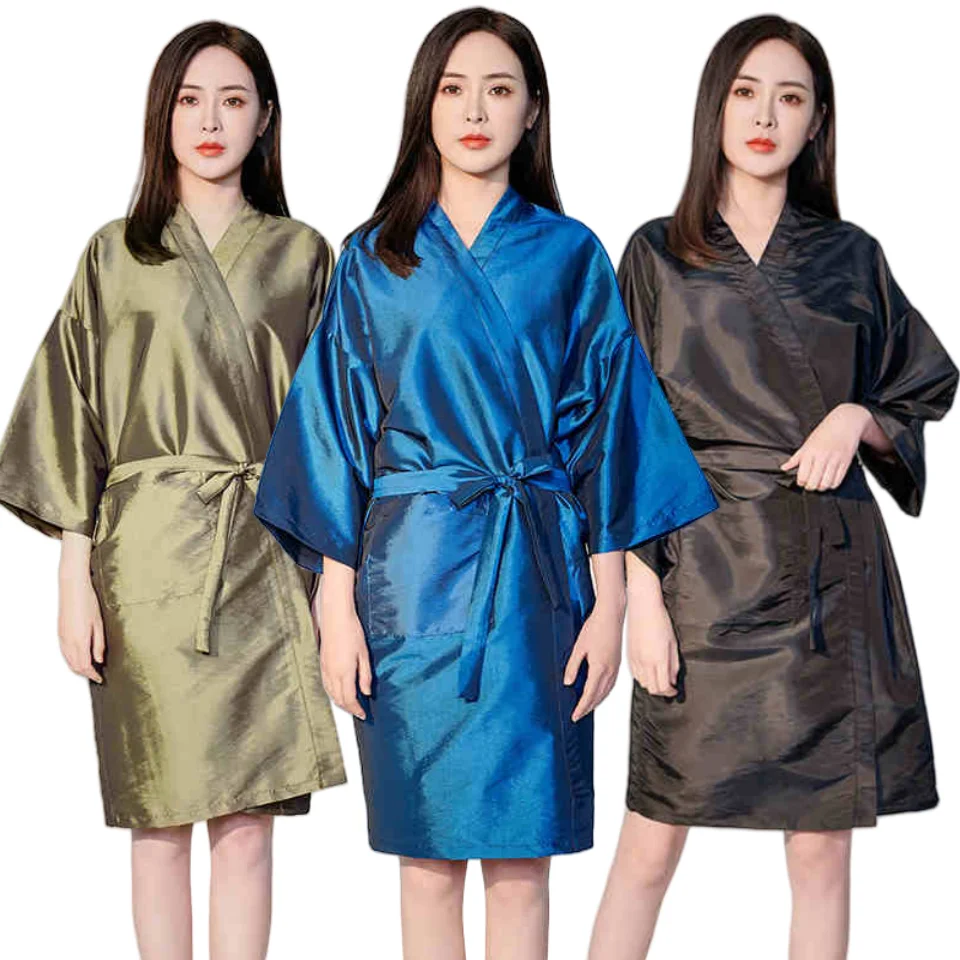Hair Salon Smock Haircut Clothing Hairdressing Gowns Hairdresser's Robe Chameleon Fabric Hair Cutting Cape Barber Apron Cloth