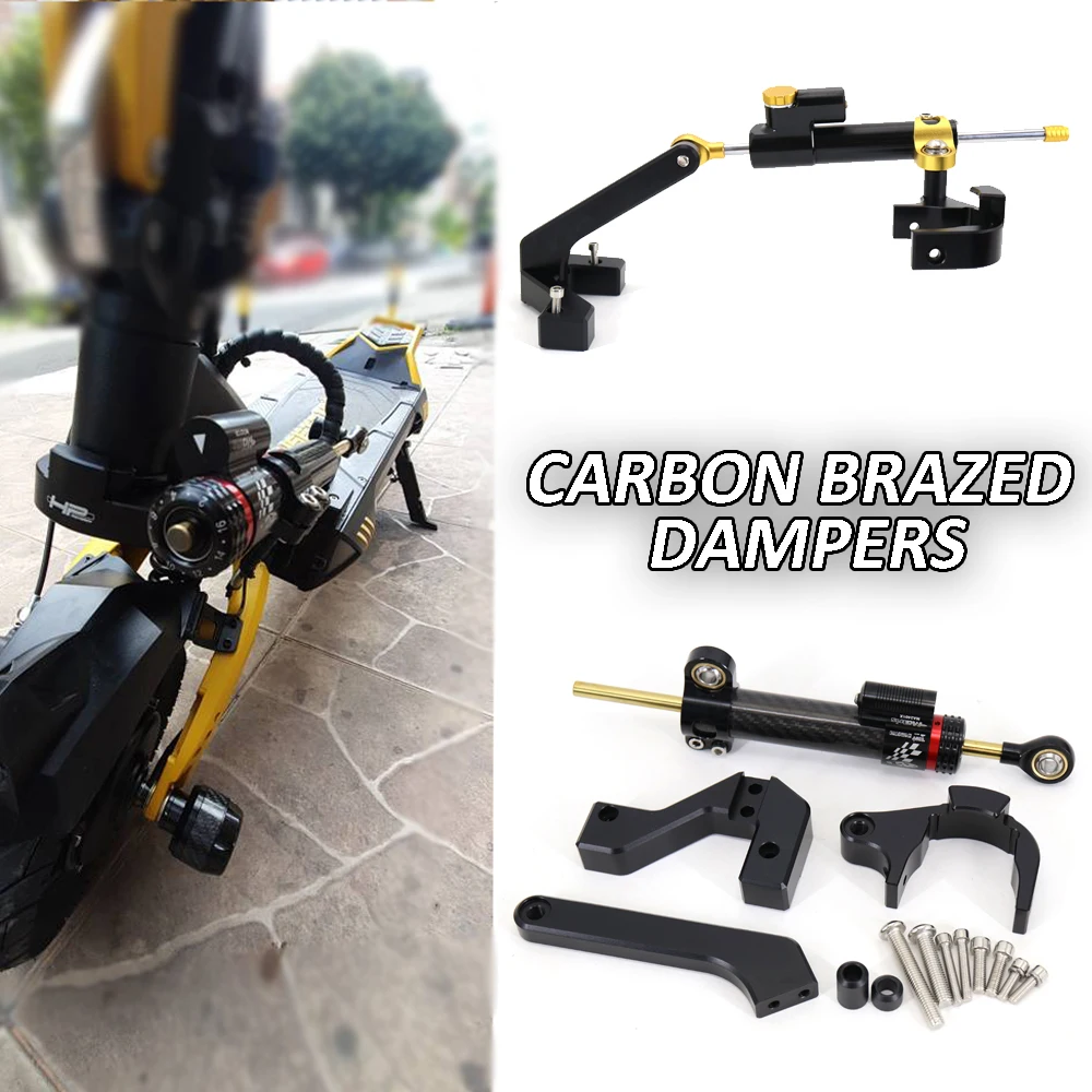 

For Electric VSETT 10+ Scooter Direction Adjustable Carbon Fiber Damper Stabilizer Anti-Shake Shock Mounting Kit