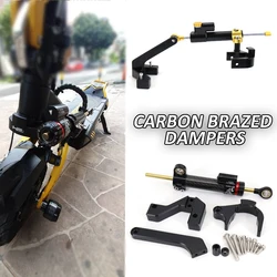 Voor Elektrische Vsett 10 + Scooter Richting Verstelbare Carbon Fiber Damper Stabilizer Anti-Shake Shock Montage Kit