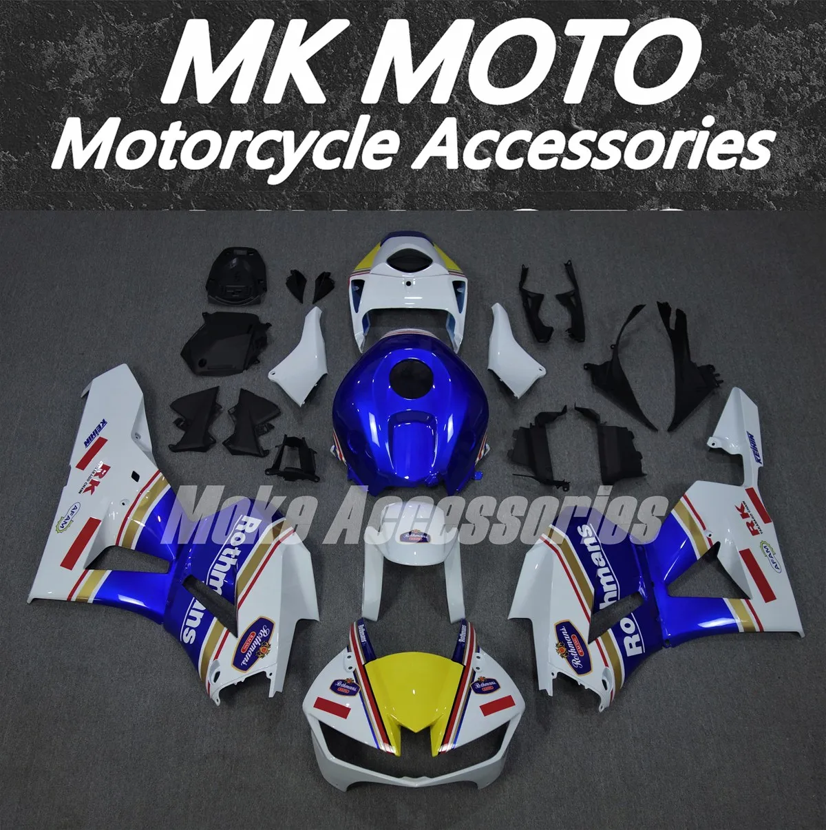 

Moke moto Motorcycle Fairings Kit Fit For Cbr600rr 2013 2014 2015 2016 2017 2018 2019 Bodywork Set Abs White Blue Yellow