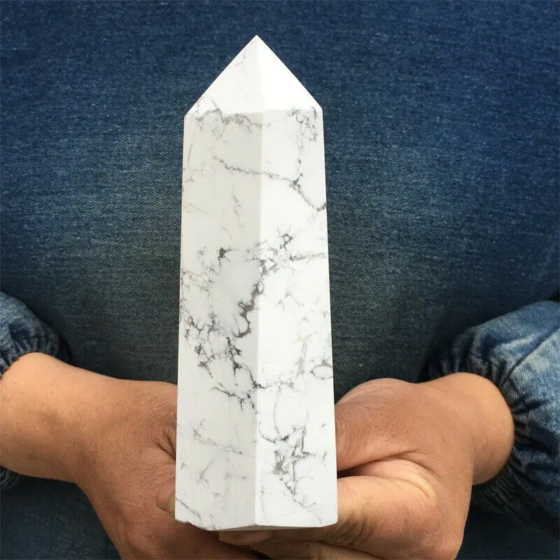 

Beautiful Natural Howlite Tower Crystal Reiki Healing