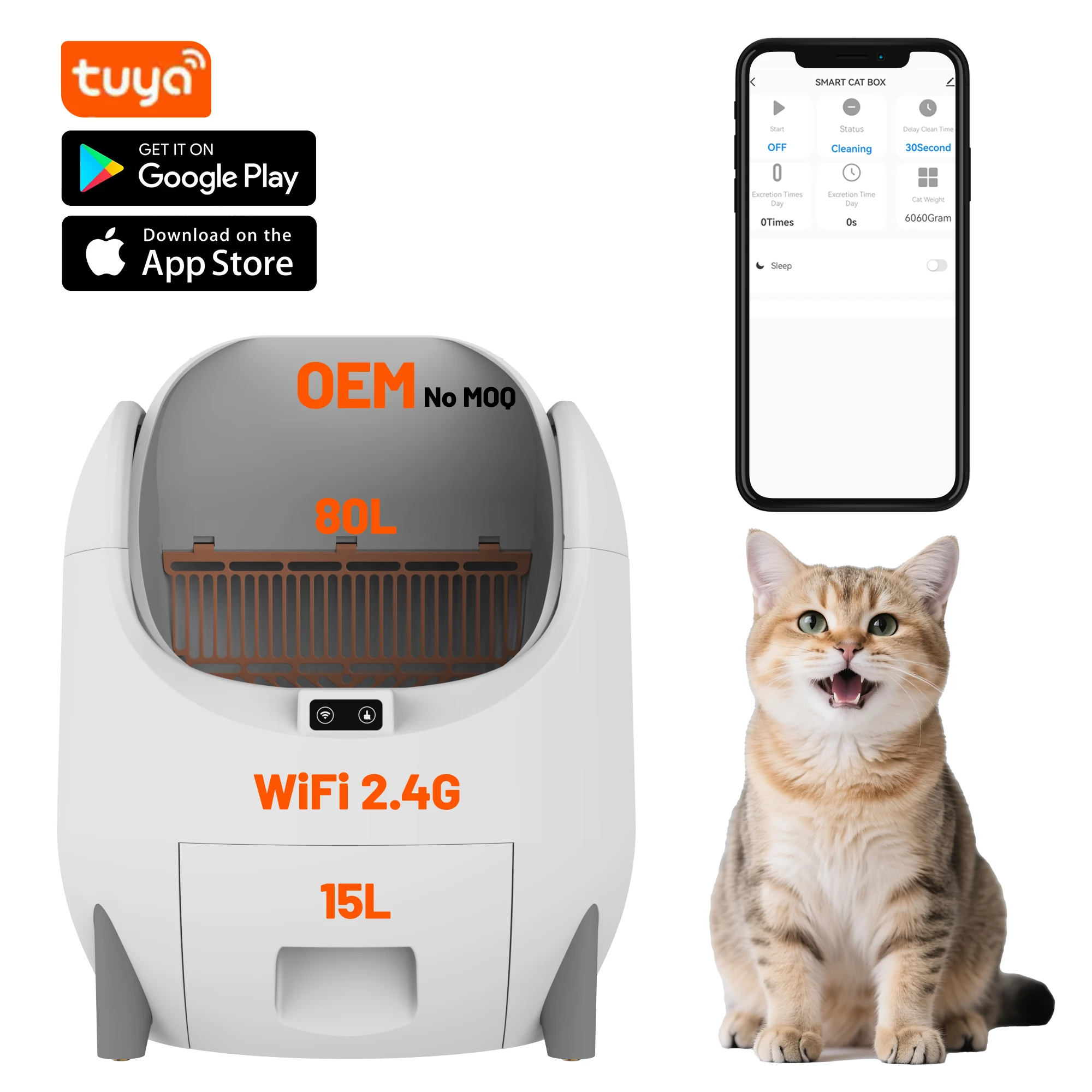 hit productSmart Self-Cleaning Cat Litter Box Cleaning Robot Automatic Cat Litter with 15L15L Bin APP Control for Multiple Cats