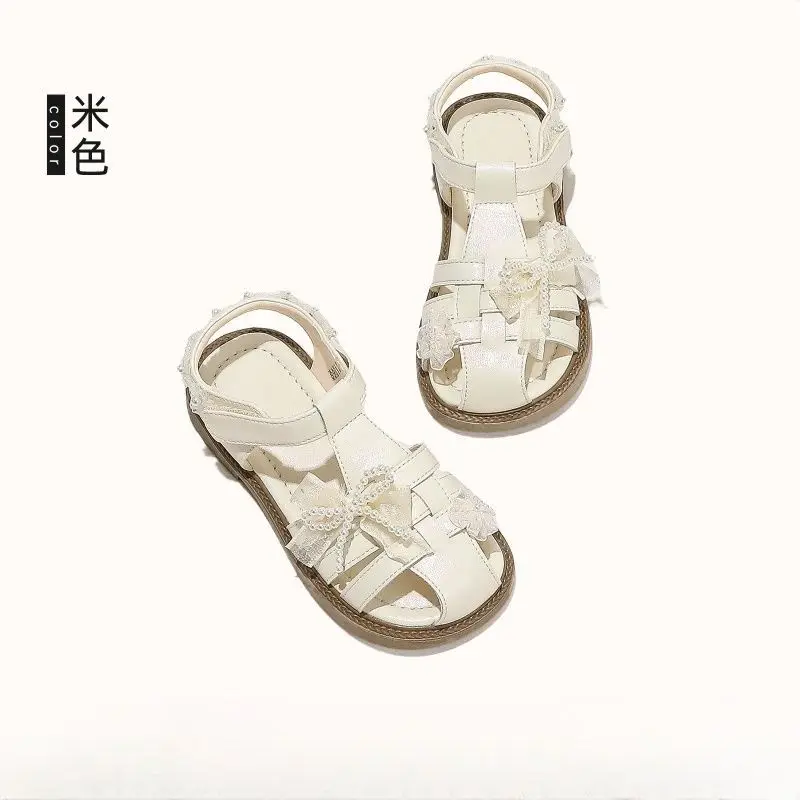 2026 Summer New Girl Sandals Comfort Non Slip Kids Beach Shoes Simple Versatile Child Flat Casual Sandals   