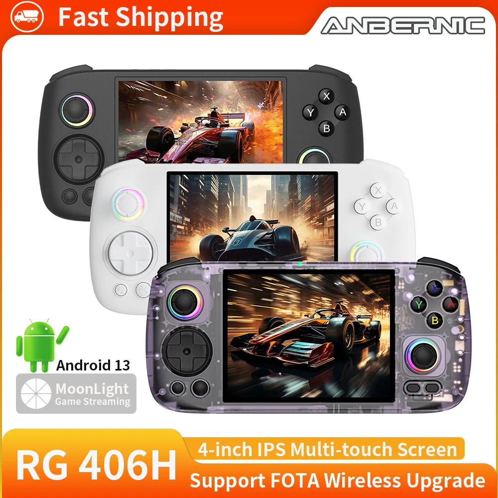 ANBERNIC RG406H RG 406H Handheld Game Console 4inch IPS Multi-touch Screen Retro Video Games Players Support 5G WIFI FOTA Update