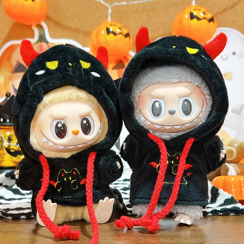 17 centimetri Labubu I II Idol Bambole 10 CENTIMETRI di Cotone Bambola Diavolo Fantasma Felpa Mini Peluche Vestiti della Bambola Accessori FAI DA TE