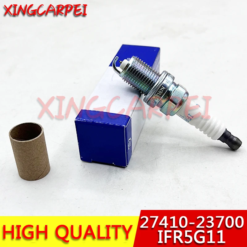 4PCS 27410-23700 IFR5G11 Iridium Spark Plug For Hyundai Kia Santa Fe Elantra Sonata IX55 Tucson Coupe II 2002-2009 27410 23700