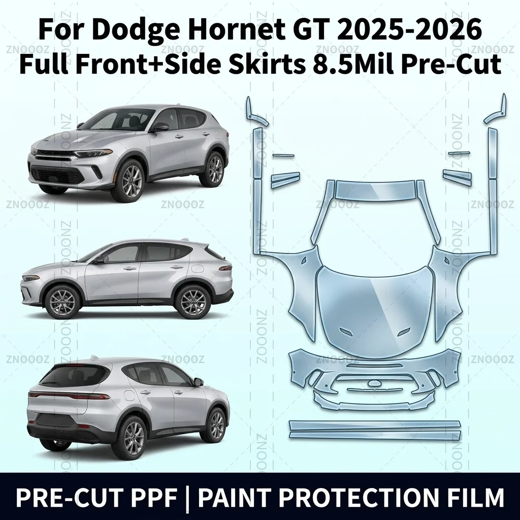 For Dodge Hornet GT 2025-2026 Full Front+Side Skirts 8.5Mil Pre-Cut PPF Paint Protection Kit TPU Hydrophobic Anti Yellowing