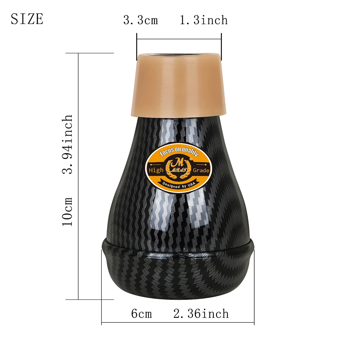 M MBAT Trumpet Mute Carbon Fiber Texture Lightweight Silent for Trumpet Quiet Practice Mute Professional Brass Instrument Part