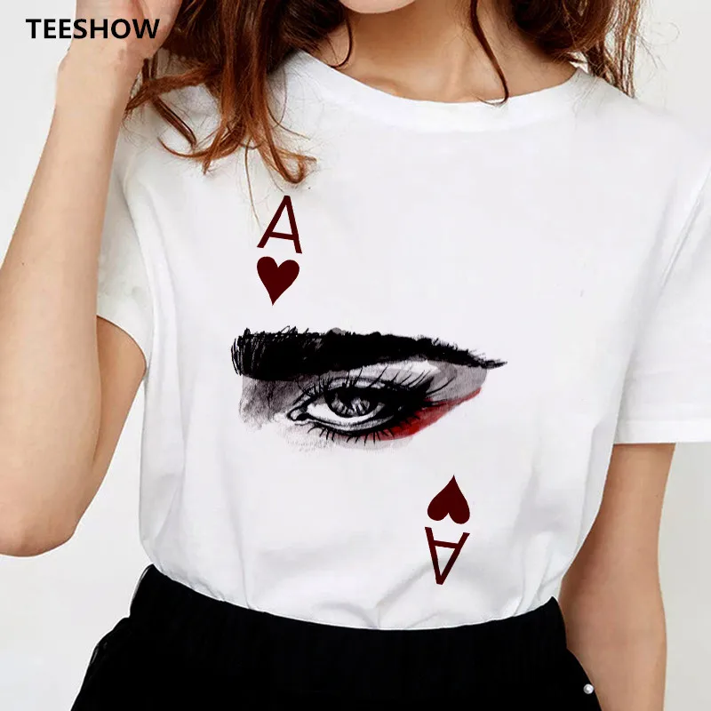 

2020 New summer cards Tshirt Harajuku aesthetics print T shirt Women personality Thin Fashion White Female T-shirt Tops clothing