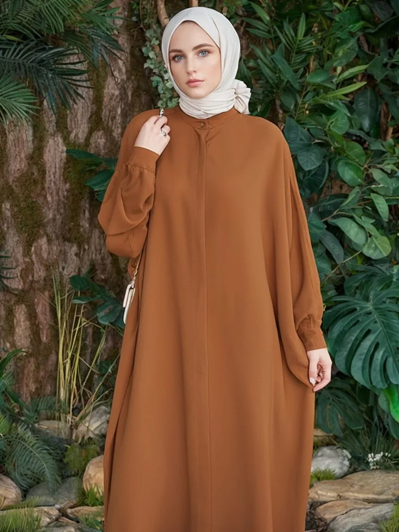 Ropa de oración de Ramadán, Túnica musulmana de Color sólido, manga de murciélago informal, Islam Ramadán Abaya, Oriente Medio Turquía, moda, 2022