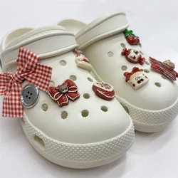 Miniso New Hello Kitty Christmas Shoes Charms Set  ABS Plastic Cartoon Decoration Accessories Removable Shoe Buckles Xmas Gifts