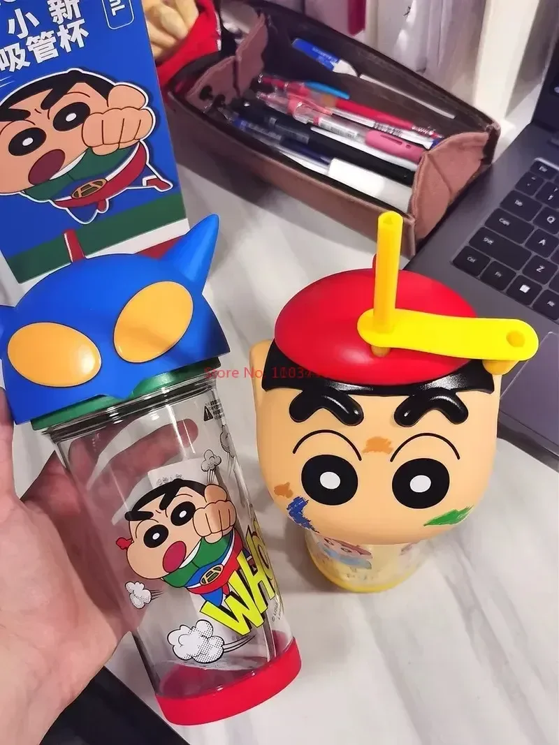 Crayon Shin-Chan Anime pour enfants, grande capacité, Tritan, clair, standardisation, ornement de dessin animé, normalisation de l'eau, cadeaux d'été mignons, 600ml, offre spéciale