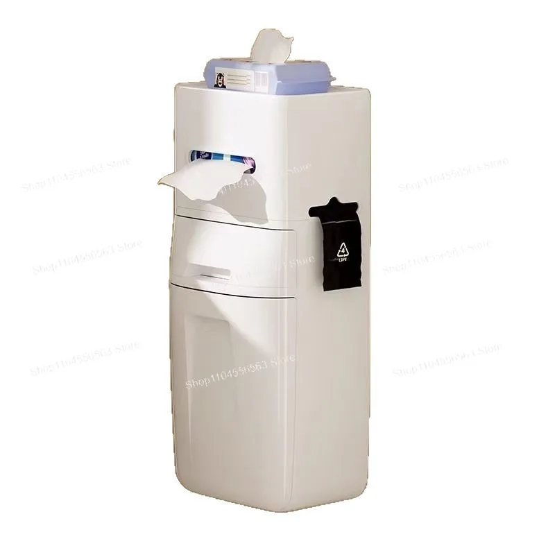 Wall-mounted trash can bathroom new garbage Lou household, hanger office multi-functional side rack