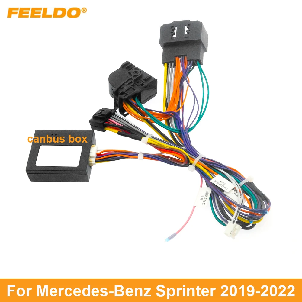 

FEELDO Car 16pin Power Cord Wiring Harness Adapter For Mercedes Benz Sprinter (19-22) Installation Head Unit