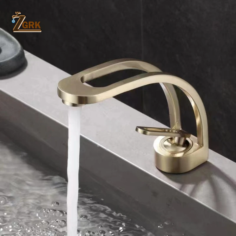 Bathroom Basin Faucet Hot and Cold Mixer Tap Hollow Out Creative Brass Bath Faucets Single Hole Creative Water Faucet