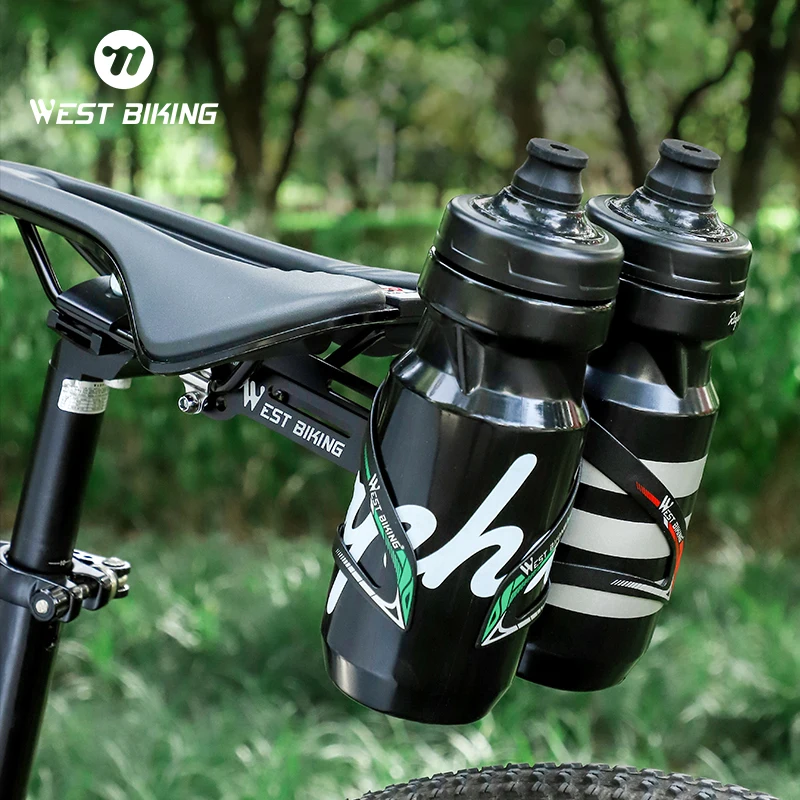 WEST BIKING Bicycle Bottle Cage Extension Double Water Cup Holder Multipurpose MTB Road Bike Bracket For Kettle Bag Cycling Part