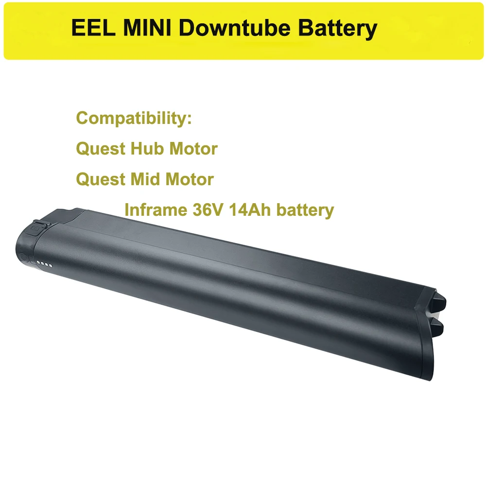 36V 10.5Ah 14Ah EEL Mini Battery for the QUEST HUB & QUEST MID MOTOR e-bikes with 2A charger