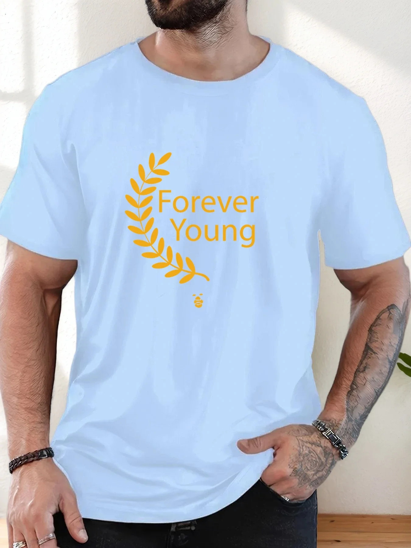 Pop Men's T-Shirt 100% Cotton Summer Casual Soft Creative Letter Print Round Neck Breathable Short Sleeve T-Shirts 2025 New Tees