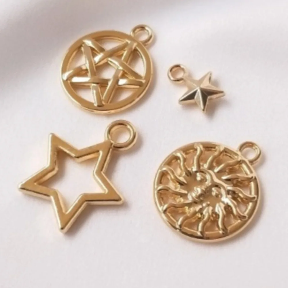 

1pcs Copper Charms 14K Gold Color Pentagram Star Hexagram Pendant DIY Bracelet Necklace Jewelry Pendant Accessories