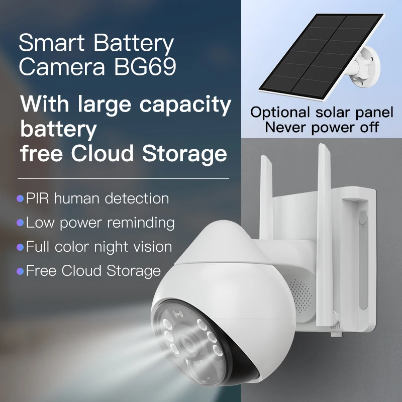 Vstarcam 4G BG69 Smart Battery Camera With Large Capacity Battery Free Cloud Storage Battery Camera Wifi Camera IR Night APP