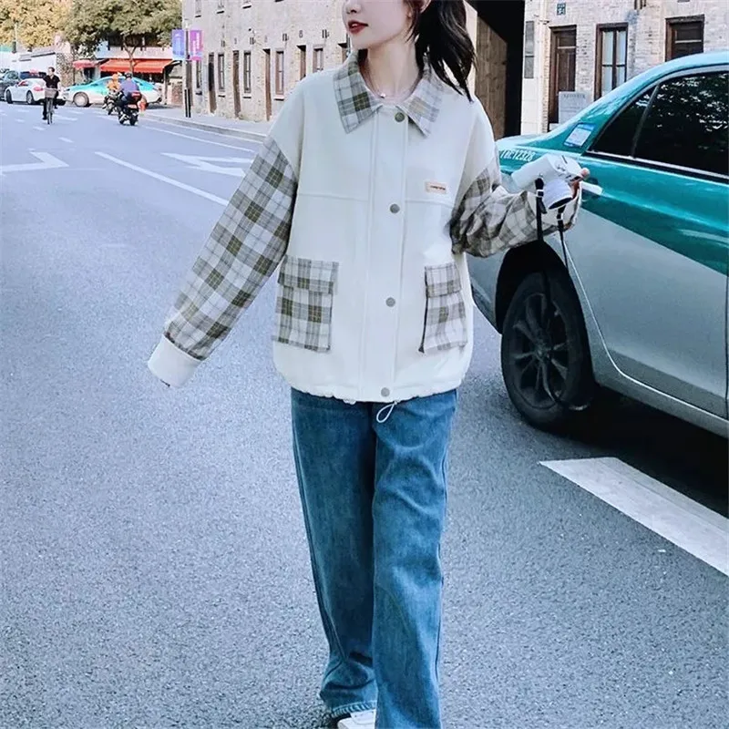 

Windbreaker Plaid Women's Coat Spring Autumn 2025 New Female High-Grade Super Trench coat Nice Slim Jacket New Casual Outwear