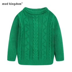 Mudkingdom Girls Boys Sweater Crewneck Cable Knit Pullover for Kids Winter Clothes Fall Long Sleeve Children Sweaters Solid