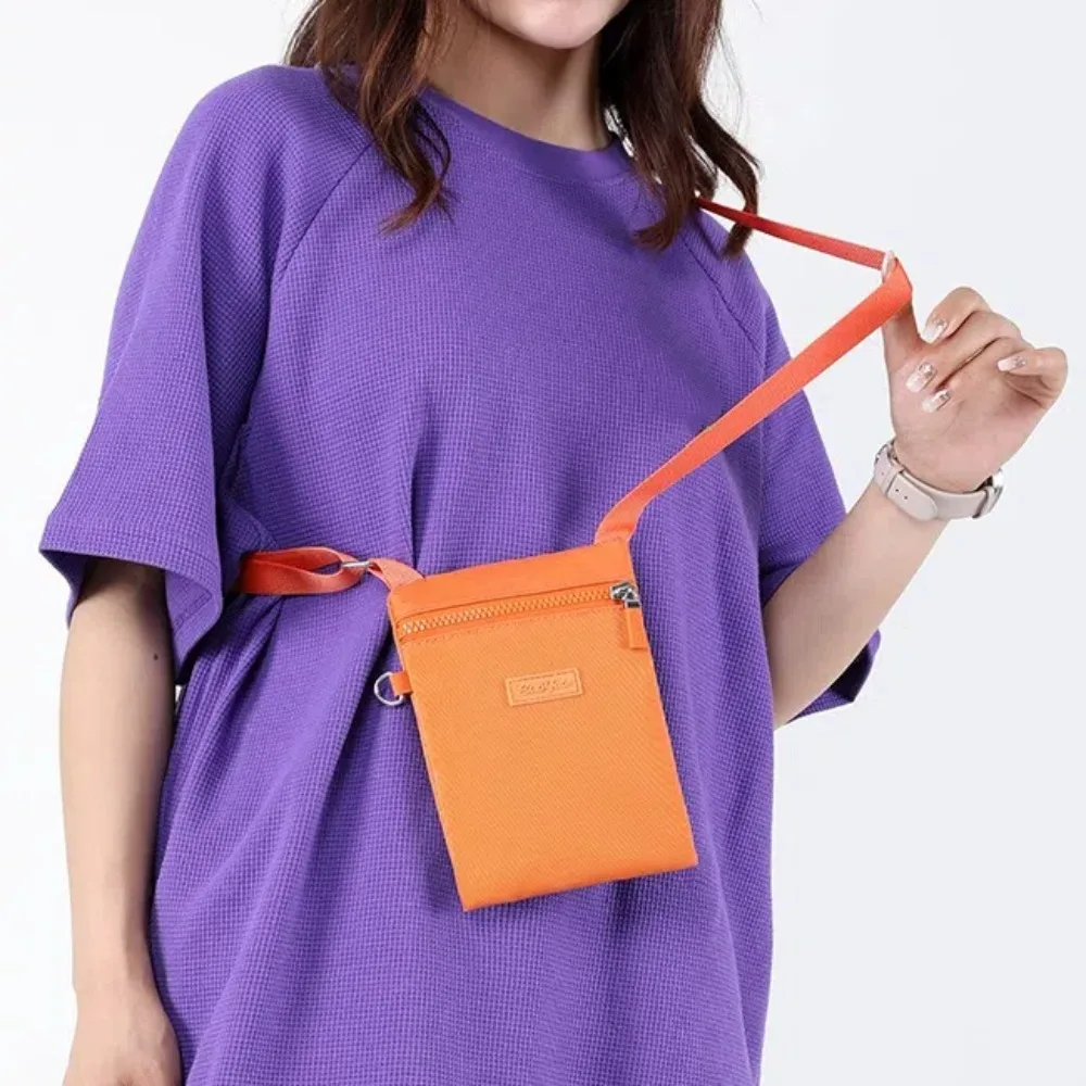 Portable Handbag Small Crossbody Bag Solid Color Zipper Shoulder Bag Nylon Messenger Bags Men view 5