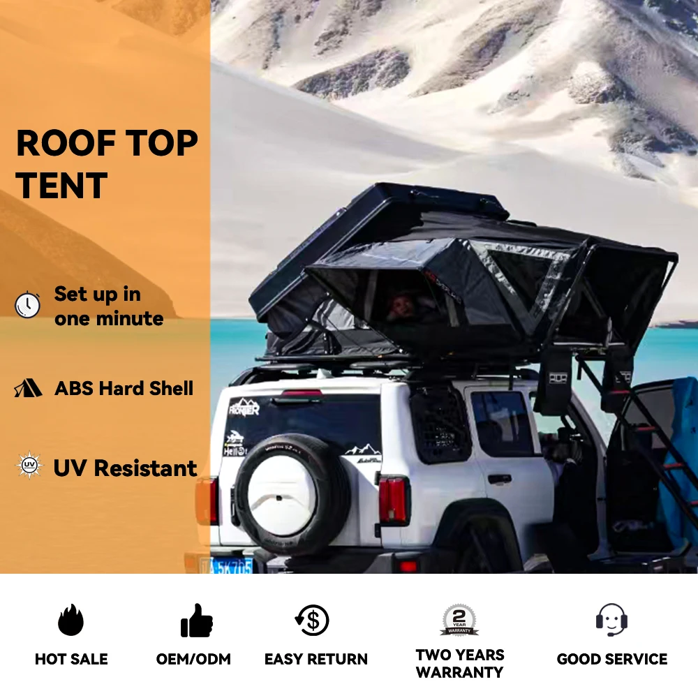Factory Newly Designed Automatic Side-Open Roof Top Tent 4x4 SUV Camping Tent For 2-3 Persons